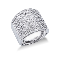 Band ring white gold 18k with diamonds