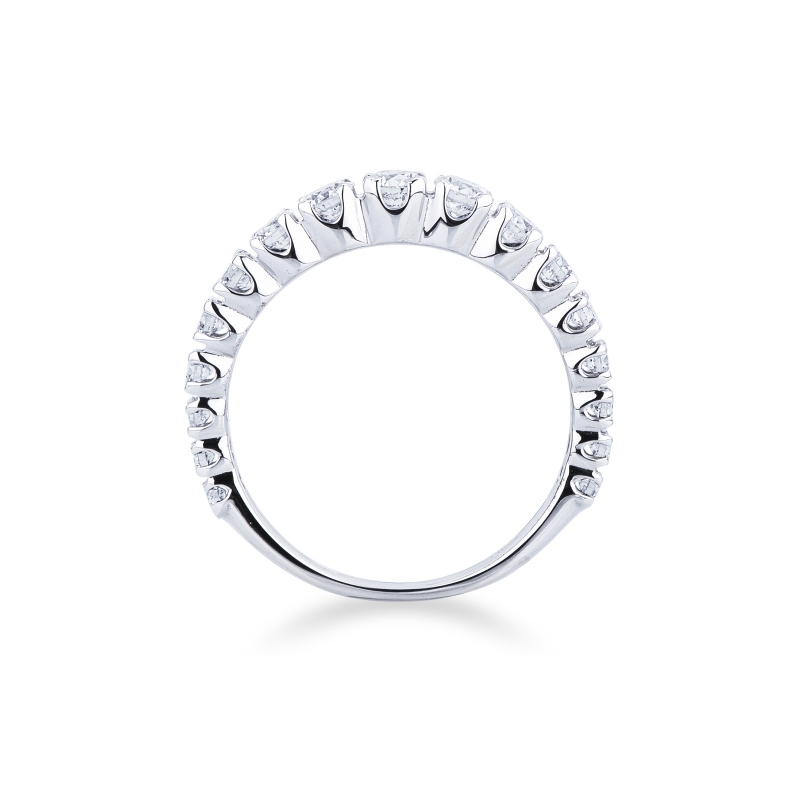 Half eternity ring with 0,90 ct diamonds in white gold 18k Half eternity ring with 0,90 ct diamonds in white gold 18k