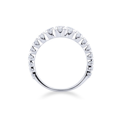 Half eternity ring with 0,90 ct diamonds in white gold 18k