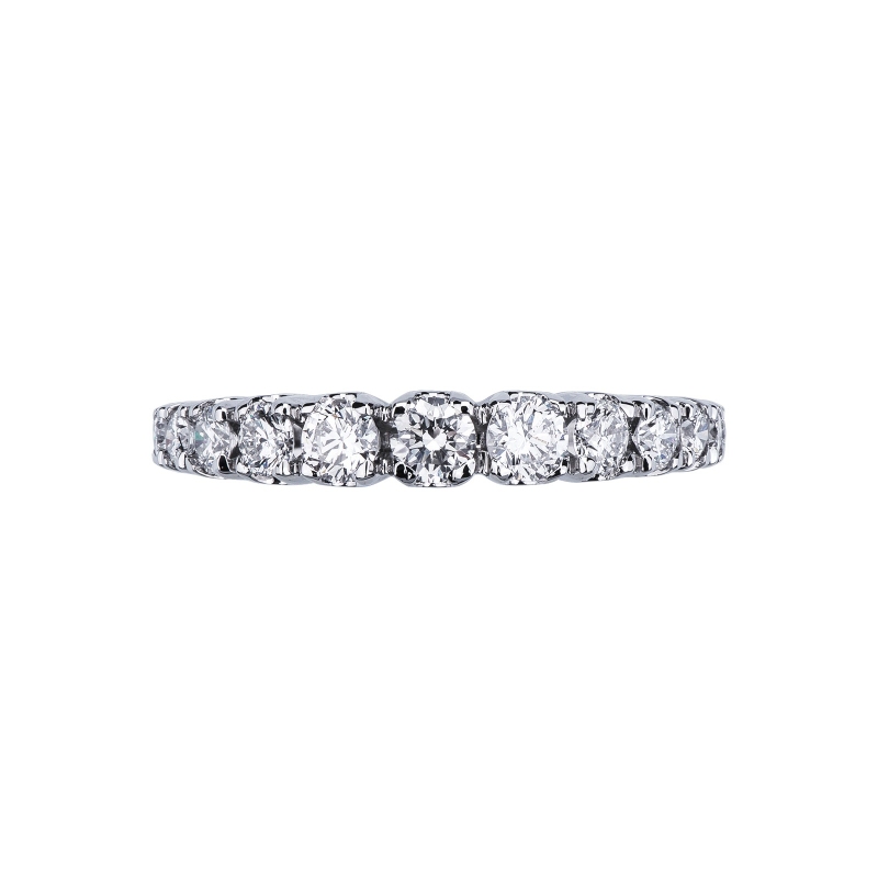 Half eternity ring with 0,90 ct diamonds in white gold 18k Half eternity ring with 0,90 ct diamonds in white gold 18k