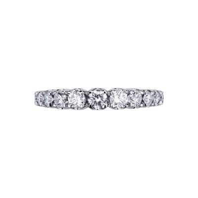 Half eternity ring with 0,90 ct diamonds in white gold 18k