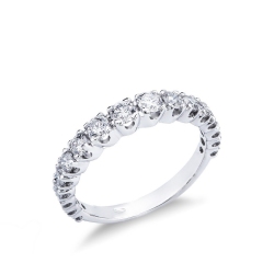 Half eternity ring with 0,90 ct diamonds in white gold 18k