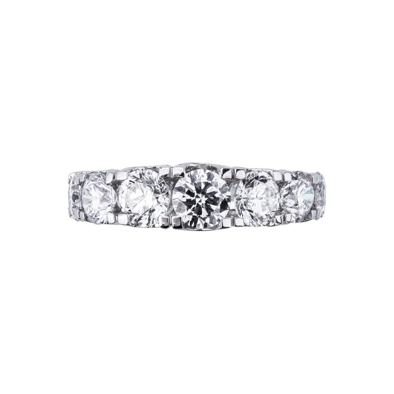 White gold 18k half eternity ring with diamonds  White gold 18k half eternity ring with diamonds