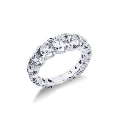 White gold 18k half eternity ring with diamonds 