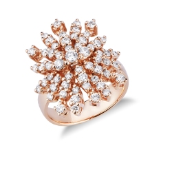 18k rose gold design ring with diamonds