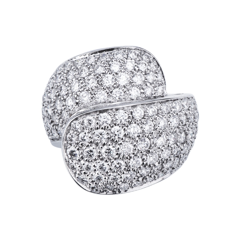 White gold 18k band ring with diamonds pavé White gold 18k band ring with diamonds pavé