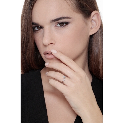 0,50 ct 4 claw solitaire diamond ring white gold 18k 