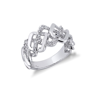 Iced Out diamonds ring in white gold 750