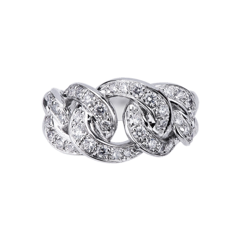 Diamonds iced out ring in white gold 18k  Diamonds iced out ring in white gold 18k
