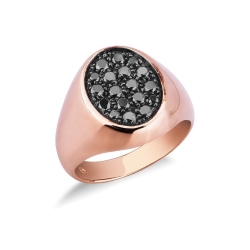 750 rose gold ring black diamonds
