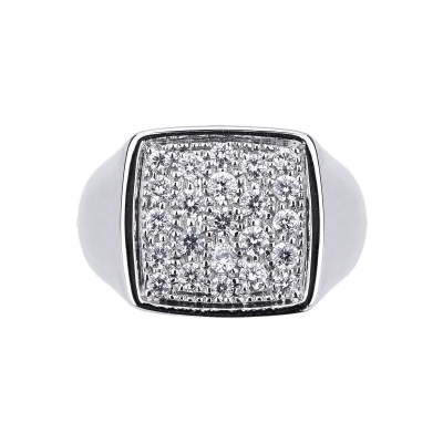 White gold 18k pinky ring diamonds 