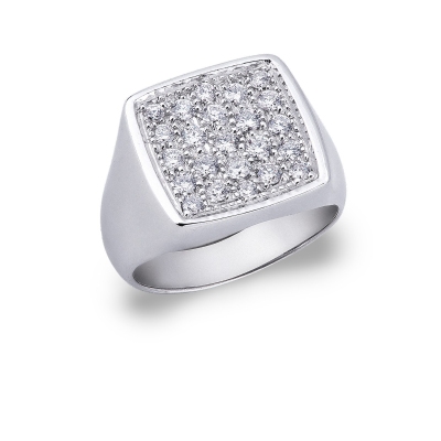 White gold 18k pinky ring diamonds 