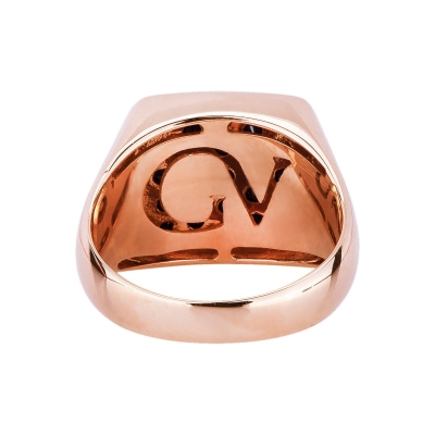 750 rose gold ring with pavè black diamonds