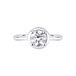 Solitaire ring in white gold 18k with diamond 0.90 ct 2