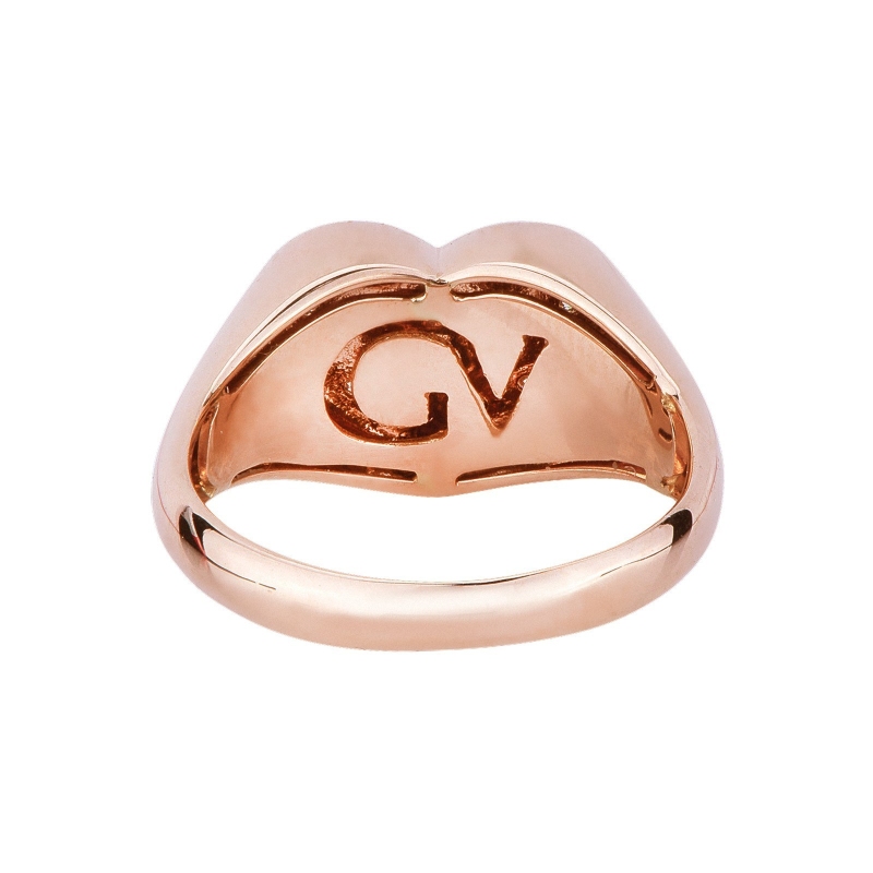 Pinky ring heart shaped pavè ring 750 rose gold Pinky ring heart shaped pavè ring 750 rose gold