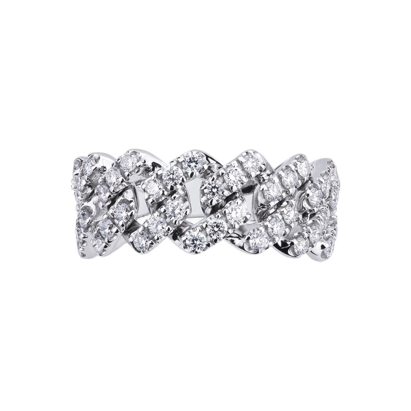 White gold 18k cuban chain link with diamonds  White gold 18k cuban chain link with diamonds