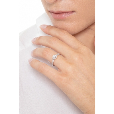 Solitaire diamond ring 0,30 ct white gold 18k