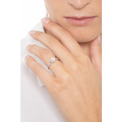 Solitaire diamond ring 0,50 ct white gold 18k