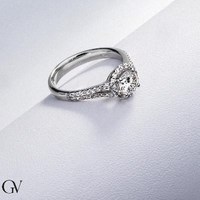 Solitaire diamond ring 0,70 ct white gold 18k