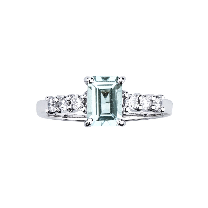 750 white gold aquamarine and diamonds ring 750 white gold aquamarine and diamonds ring