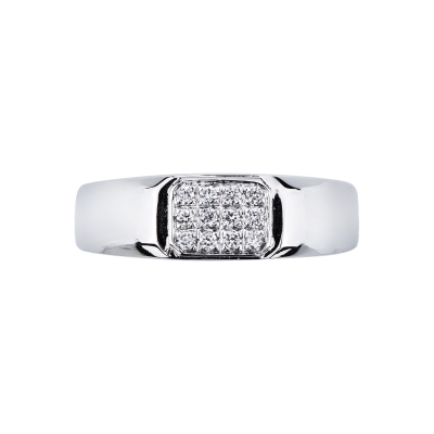 Pavè diamond ring in white gold