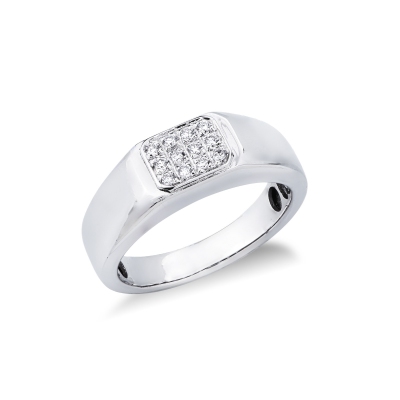 Pavè diamond ring in white gold