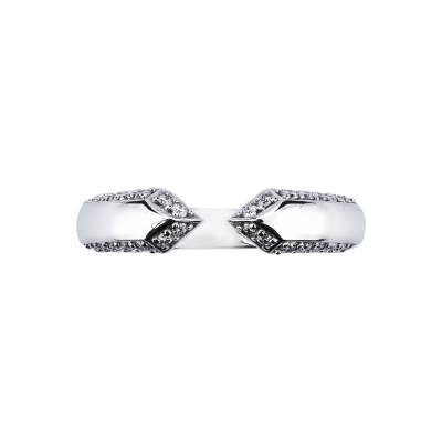 750 white gold open ring with diamonds