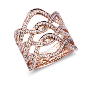 Rose gold 750 band ring 