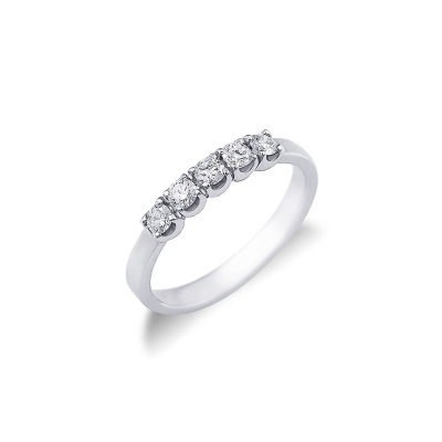 18k white gold half eternity ring with diamonds