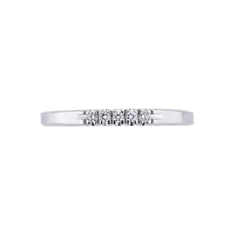 5 diamonds half eternity ring 0,05 ct in white gold 18k 5 diamonds half eternity ring 0,05 ct in white gold 18k