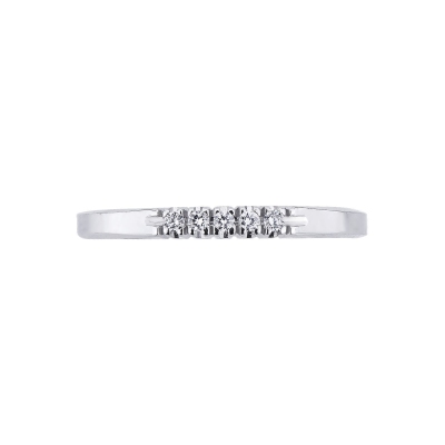 5 diamonds half eternity ring 0,05 ct in white gold 18k