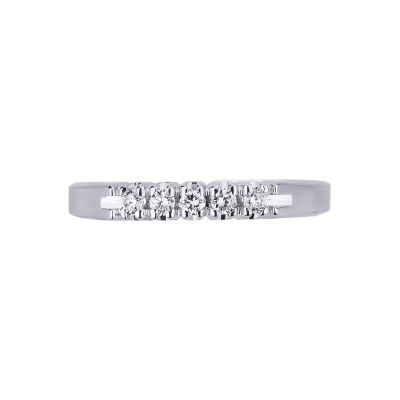 5 diamonds half eternity ring 0,40 ct in white gold 18k 