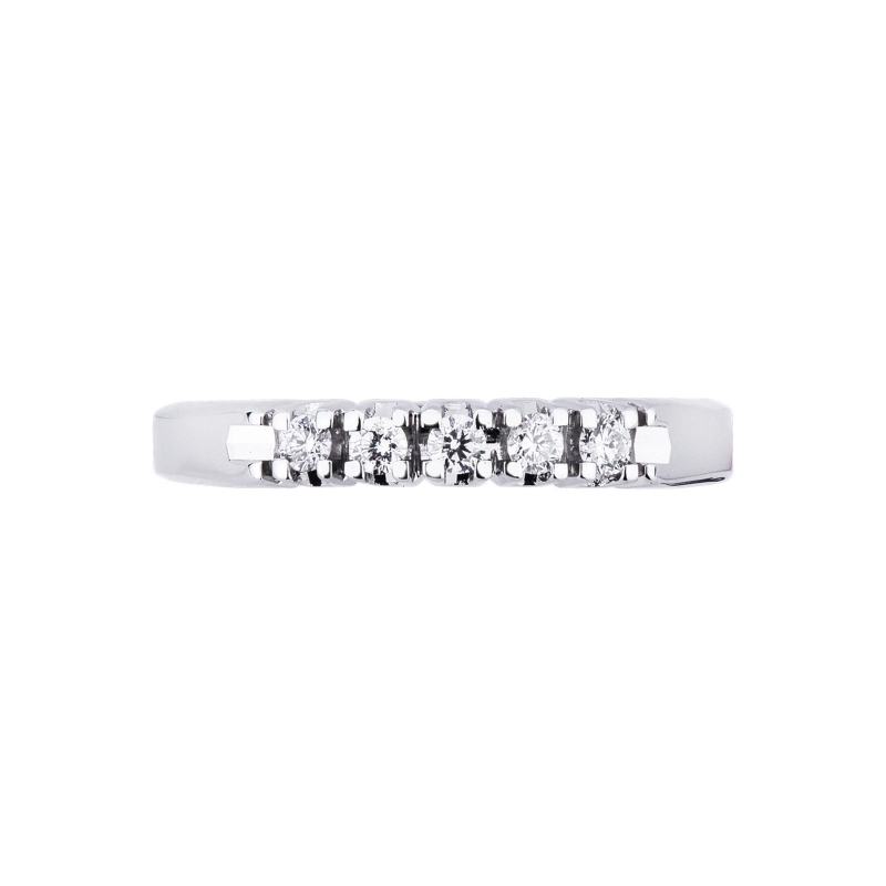 5 stones half eternity ring in white gold 18k ct 0,20 5 stones half eternity ring in white gold 18k ct 0,20