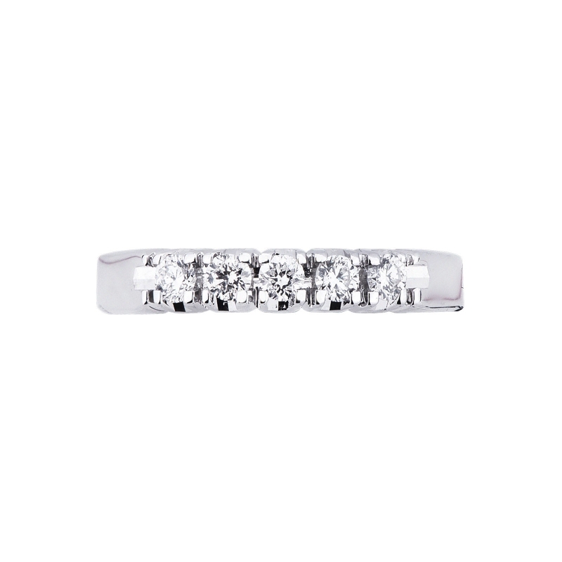 White gold 18k half eternity ring with 5 diamonds 0,25 ct White gold 18k half eternity ring with 5 diamonds 0,25 ct