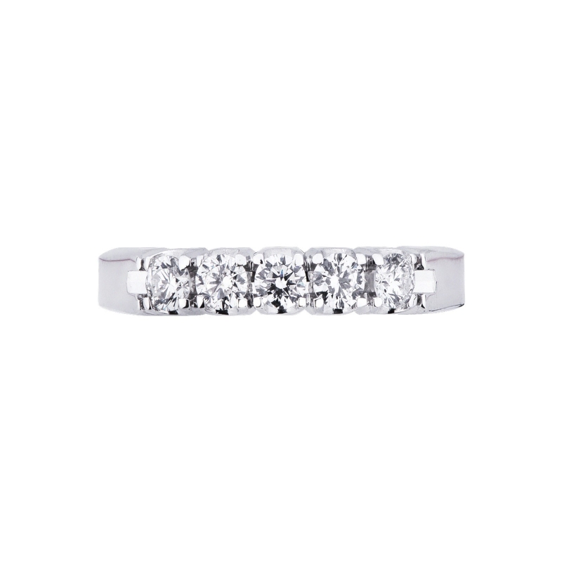 5 stones half eternity ring with diamonds 0,40 ct 5 stones half eternity ring with diamonds 0,40 ct