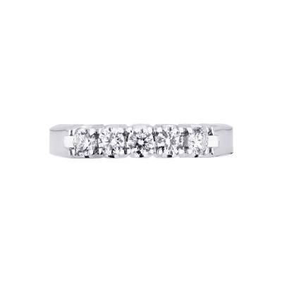5 stones half eternity ring with diamonds 0,40 ct