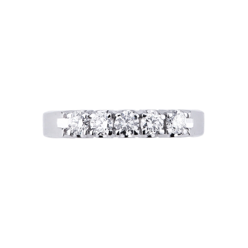 5 diamonds half eternity ring in white gold 18k ct 0,45 5 diamonds half eternity ring in white gold 18k ct 0,45