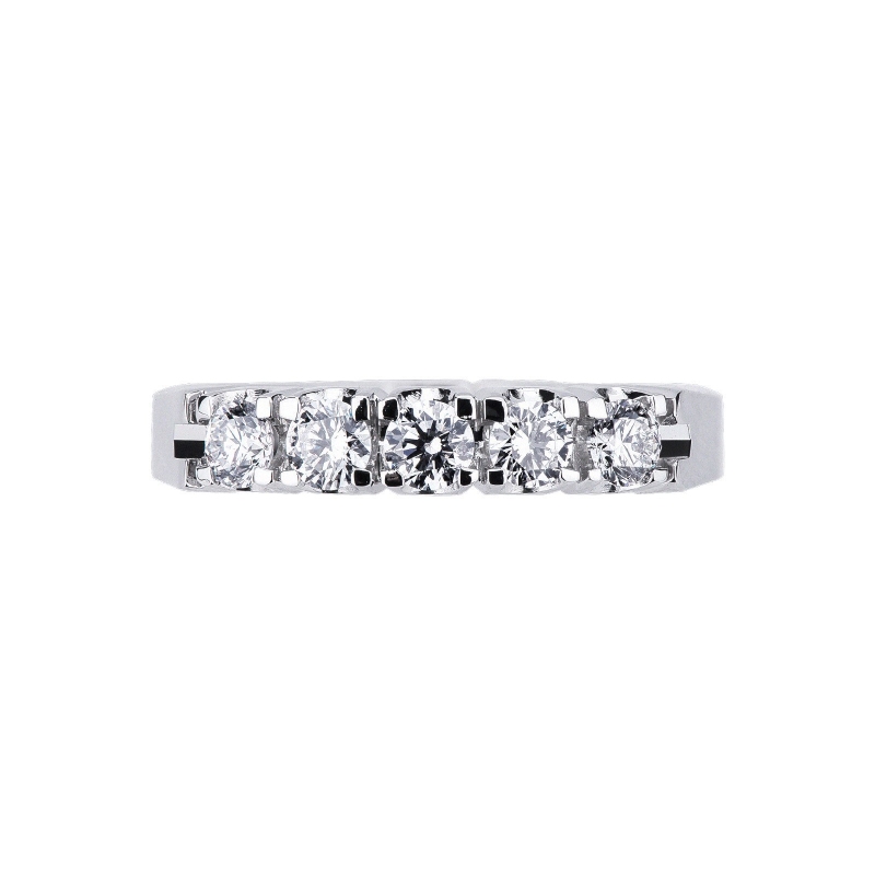 5 diamonds half eternity ring white gold 0,50 ct  5 diamonds half eternity ring white gold 0,50 ct