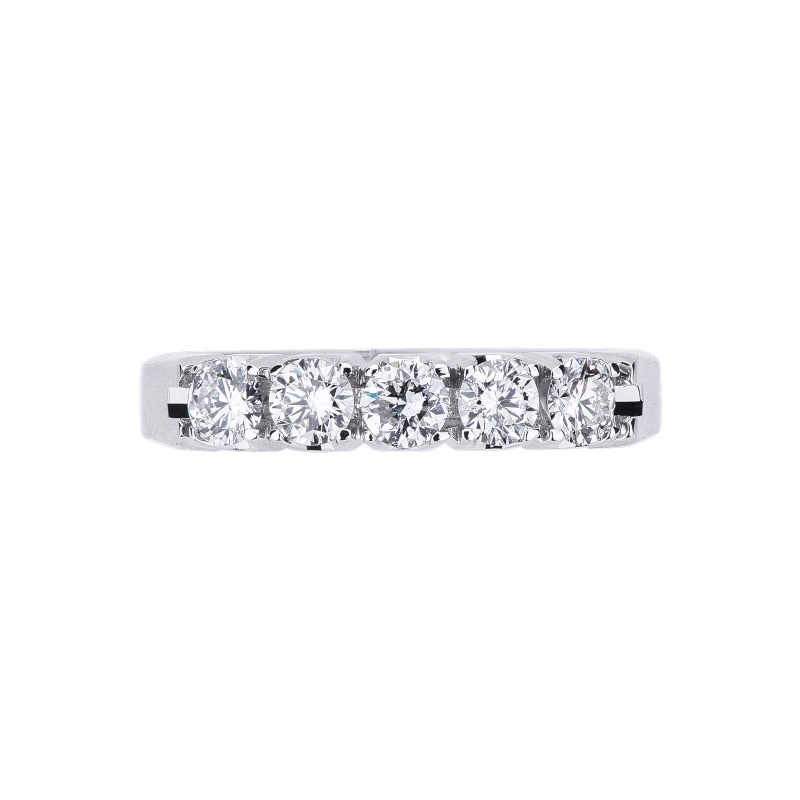 5 diamonds half eternity ring in white gold 18k 5 diamonds half eternity ring in white gold 18k