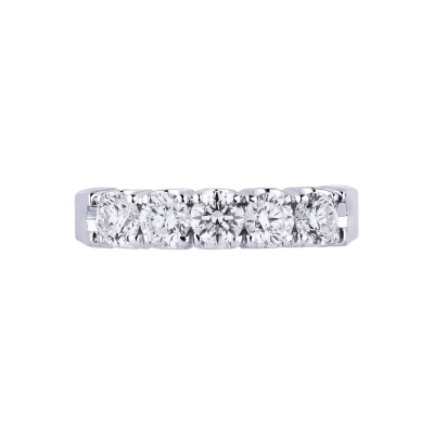 White gold 18k 5 stones ring with diamonds 0,90 ct