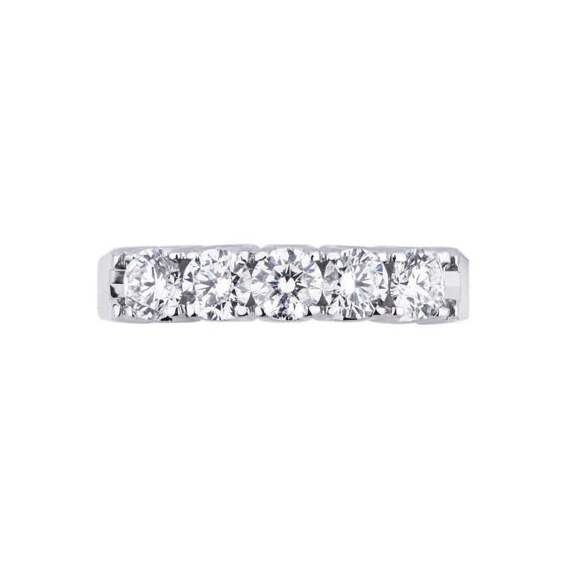 White gold 18k 5 stones diamond half eternity ring 1ct White gold 18k 5 stones diamond half eternity ring 1ct