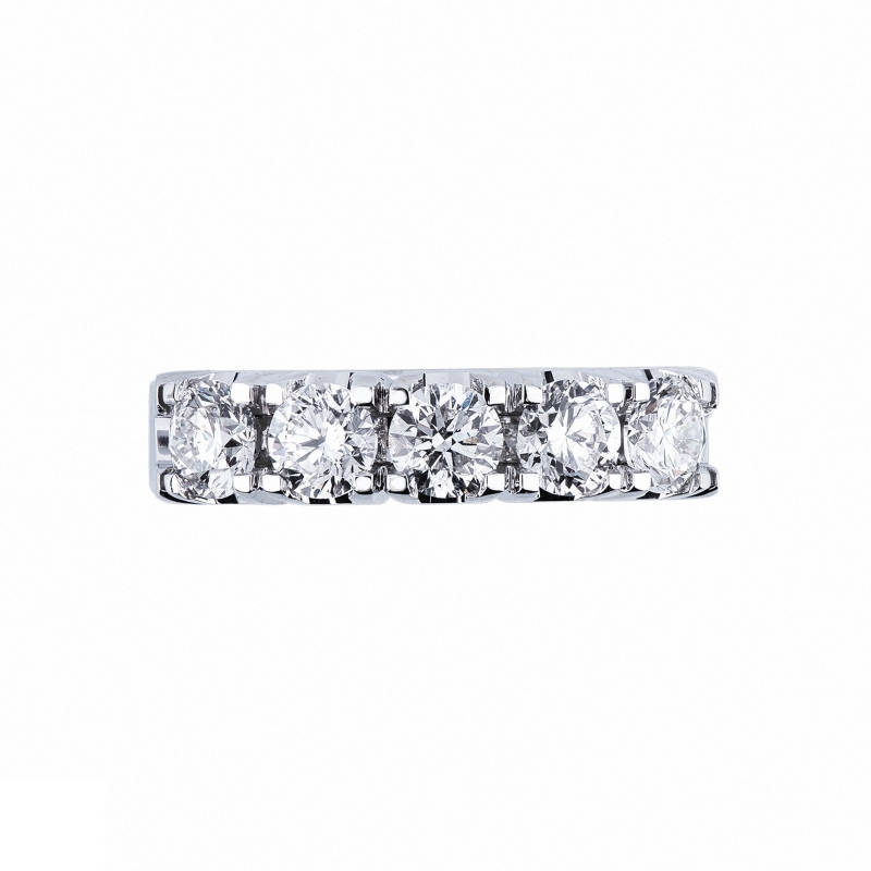 5 diamonds half eternity ring 1,40 ct in white gold 18k 5 diamonds half eternity ring 1,40 ct in white gold 18k
