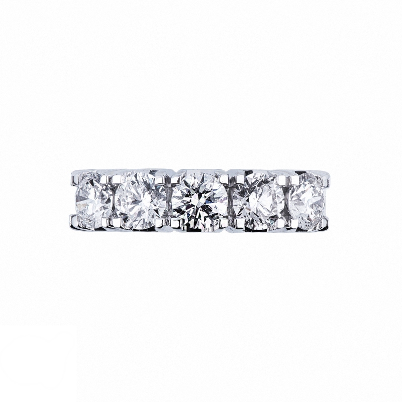 5 diamonds half eternity ring in white gold 1,70 ct 5 diamonds half eternity ring in white gold 1,70 ct