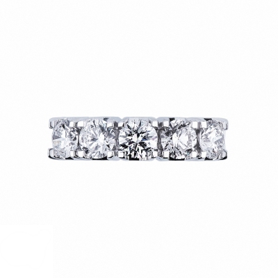 5 diamonds half eternity ring in white gold 1,70 ct