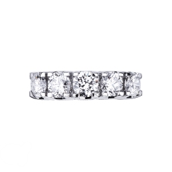 White gold 18k 5 diamonds half eternity ring ct 2,20  2