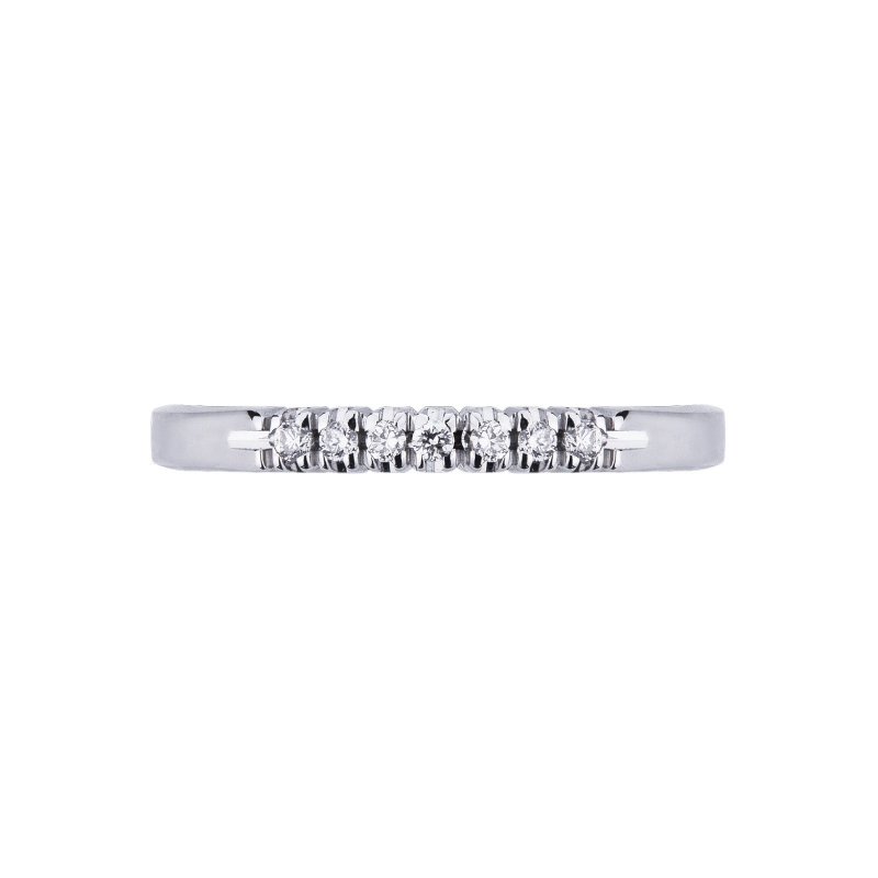 White gold 18k 7 diamonds half eternity ring 0,07 ct White gold 18k 7 diamonds half eternity ring 0,07 ct