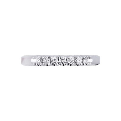 White gold 18k 7 diamond half eternity ring 0,10 ct