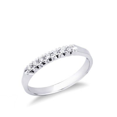 White gold 18k 7 diamond half eternity ring 0,10 ct