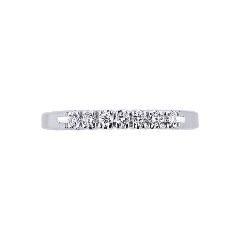 7 diamonds half eternity ring ct 0,15 18k white gold  7 diamonds half eternity ring ct 0,15 18k white gold