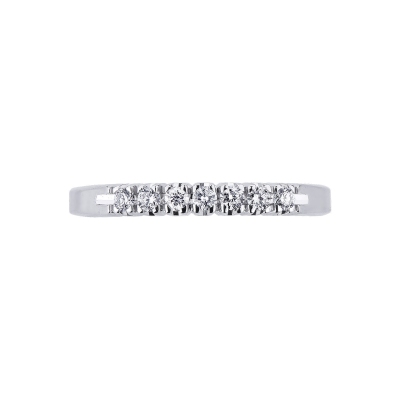 7 diamonds half eternity ring ct 0,15 18k white gold 
